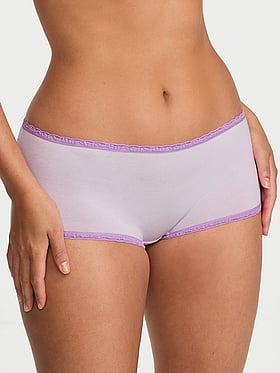 Cotton Lace-Trim Boyshort Panty