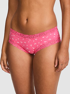 PINK Wink™ Lace-Trim Cotton Cheeky Panty