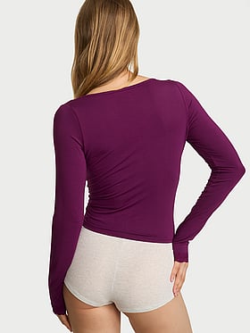 SoSoft™ Modal Lace-Trim Cardigan