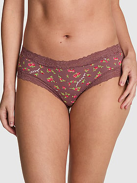 PINK Wink™ Lace-Trim Cotton Cheeky Panty
