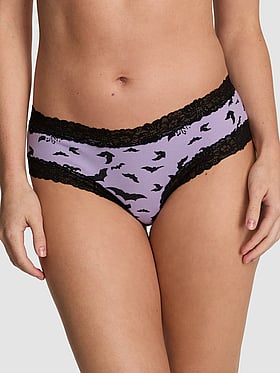PINK Wink™ Lace-Trim Cotton Cheeky Panty