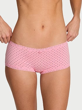 Cotton Lace-Trim Boyshort Panty