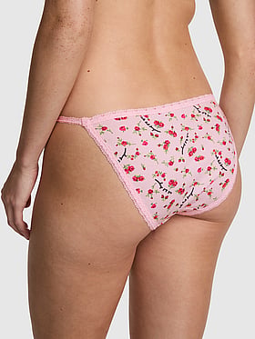 PINK Wink™ Lace-Trim Cotton String Bikini Panty