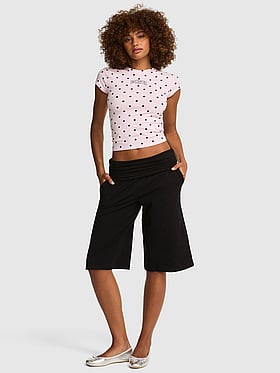 All-Day Cotton™ Foldover Long Shorts