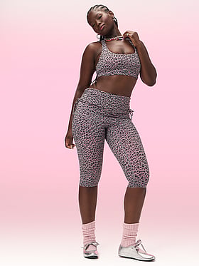 PINK Relay™ Side-Ruched Foldover Capri Legging