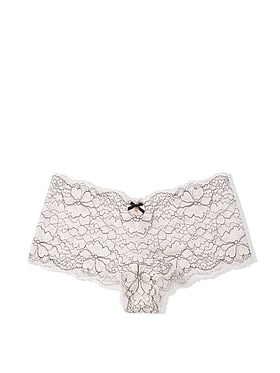 Victoria's Secret Lace Boyshorts Panties Shortie Size Medium Fishnet Ivory New 