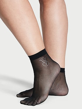 Sheer Crystal Logo Socks