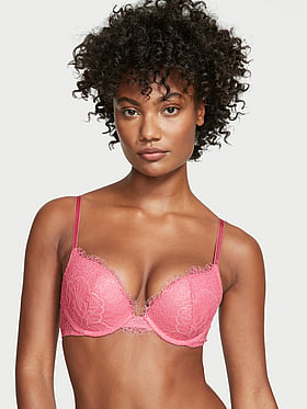 New VS 38D Body Amaranth Pink Dream Angels Push-up Without Padding Bra #5797 