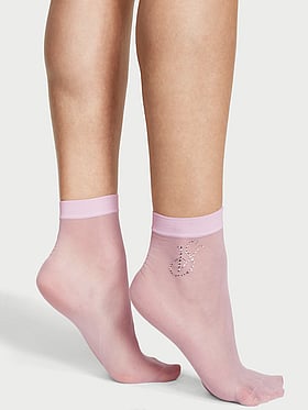 Sheer Crystal Logo Socks