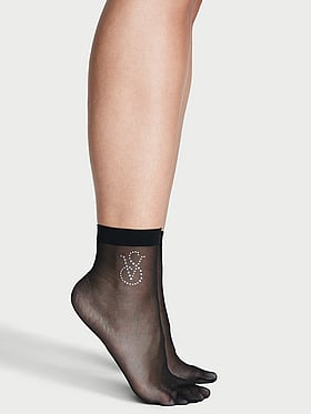 Sheer Crystal Logo Socks