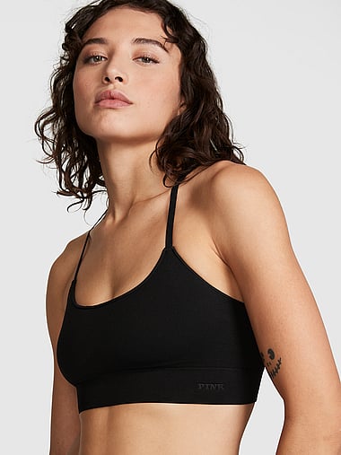 PINK - Seamless Scoop Racerback Sports Bra, image 1
