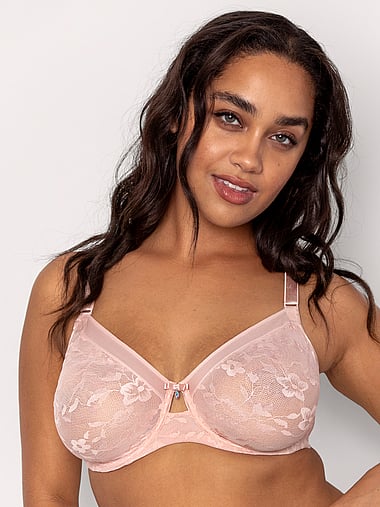 Curvy Couture - Smooth Lace Unlined Bra, image 1