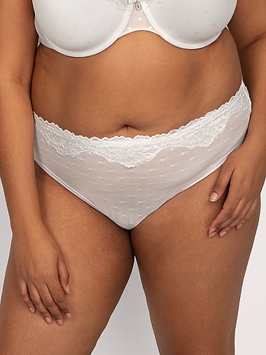 Curvy Couture - Sheer Whisper High Cut Brief Panty, image 1