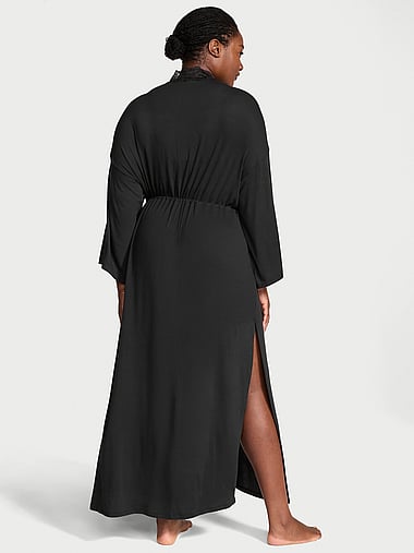 Victoria's Secret - SoSoft™ Modal Ribbed Lace-Trim Long Robe, image 2