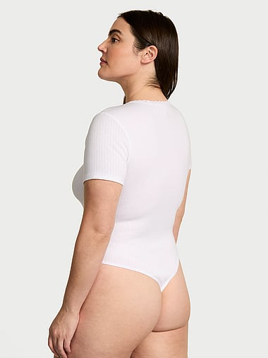 Victoria's Secret - Pointelle Modal Short-Sleeve Bodysuit, image 2