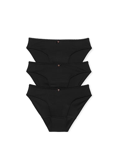 Трусы-шортики, защита от протекания, гладкая ткань, 3 шт. — Victoria's Secret