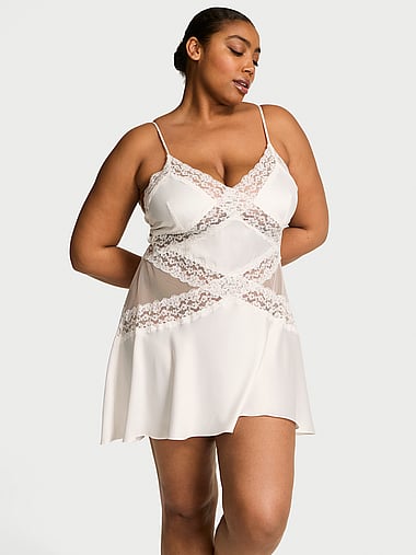 Сорочка Dare Flounce, кружево, атлас — Victoria's Secret