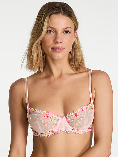 Dream Angels - Wicked Bloom Embroidery Unlined Balconette Bra, image 1