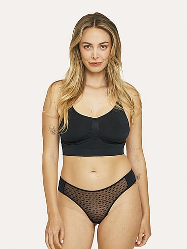 MINDD - Mesh Velvet Dot Brief Panty, image 1