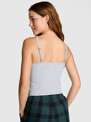 PINK - Cotton Henley Cami, image 2