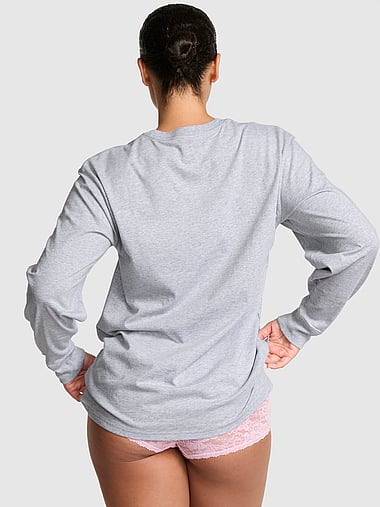 PINK - Campus Cotton™ Long-Sleeve Tee, image 2