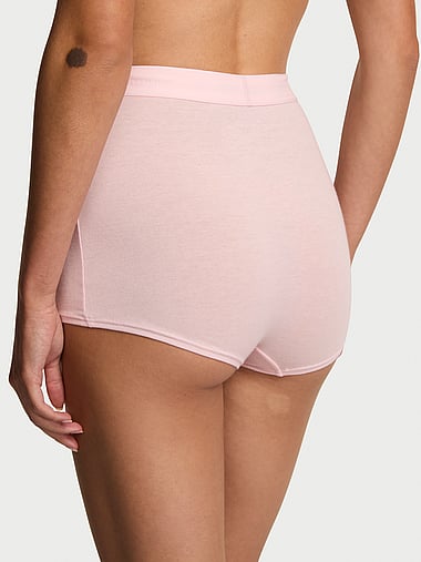 Cotton - Logo Cotton High-Waist Boyshort Panty, image 2