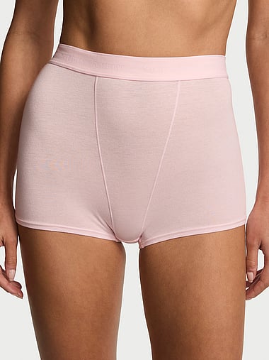 Cotton - Logo Cotton High-Waist Boyshort Panty, image 1