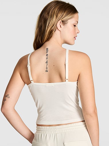 PINK - Cotton Henley Cami, image 2