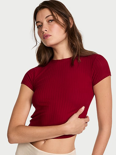 Victoria's Secret - SoSoft™ Modal Wide-Rib Fitted Tee, image 1