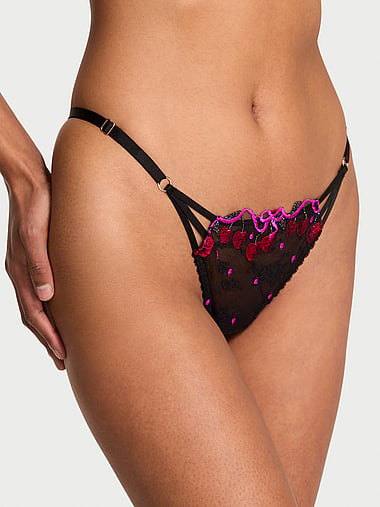 Very Sexy - Cherry Pop Embroidery Strappy Brazilian Panty in Embroidery, image 1