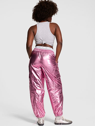 PINK - Metallic Barrel Cargo Pants, image 2
