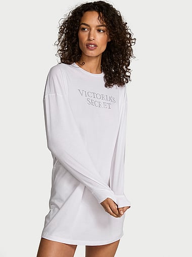 Victoria's Secret - 100% Cotton Long-Sleeve Sleep Tee, image 1