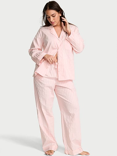 Victoria's Secret - Heritage Cotton Shadow Stripe Long Pajama Set, image 1