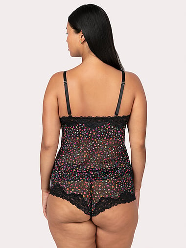 Curvy Couture - Sheer Cami & Cheeky Panty 2-Piece Lingerie Set, image 2