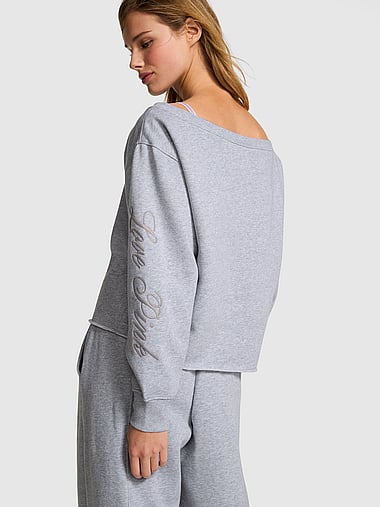 PINK - Campus Fleece™ Rib Off-The-Shoulder Sweatshirt, image 2