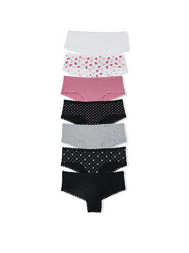 Трусы-чики, кружевная отделка, хлопок, 5 шт. — Victoria's Secret