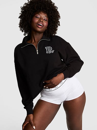 PINK - Campus Fleece™ Quarter-Zip Straight-Cut Sweatshirt, image 1