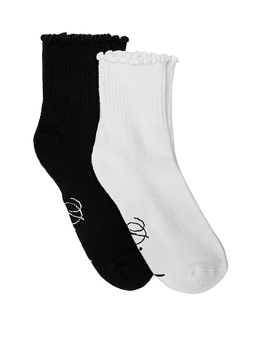 Pack De 2 Chaussettes Victoria's Secret PINK - Taille Unique - Haute Cheville/Genou - NEUF AVEC ÉTIQUETTE