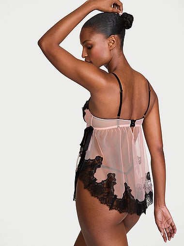 Very Sexy - Wicked Sheer Unlined Lace-Trim Babydoll Set, image 2