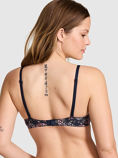 Bralette Push-up In Pizzo Nero Victoria's Secret Pink - Taglia M - Nuova Con Etichette