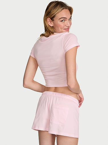 Victoria's Secret - 100% Cotton Short Pajama Set in Classic Logo, image 2