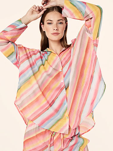 Пижамный комплект Sophie Full-Length, хлопок, в полоску — Victoria's Secret