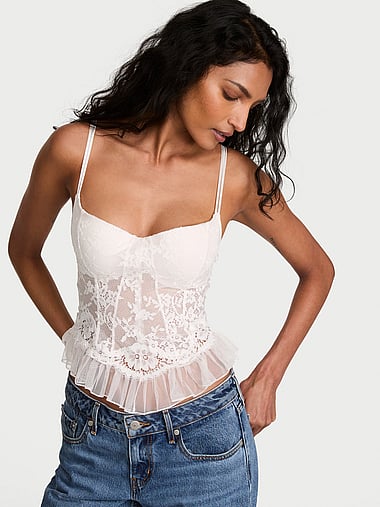 Dream Angels - Dare to Dream Lace Ruffle Bra Top, image 1
