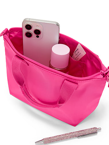 PINK - Mini Crossbody Nylon Tote Bag, image 2
