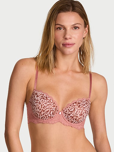 Бра деми, лёгкая чашка, кружево, гладкая ткань — Victoria's Secret