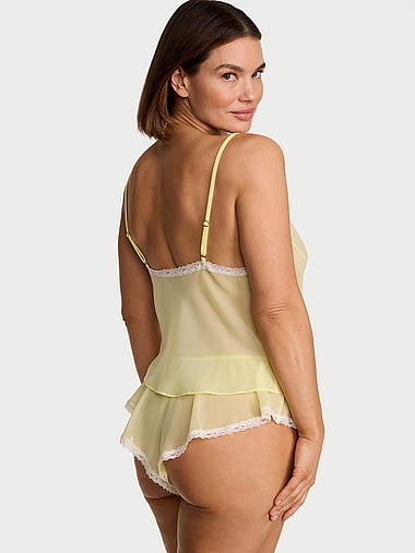 Dream Angels - Chiffon Lace-Trim Cami & Flutter Shorts Set, image 2