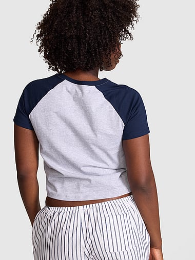 PINK - Cotton Raglan Sleep Tee, image 2