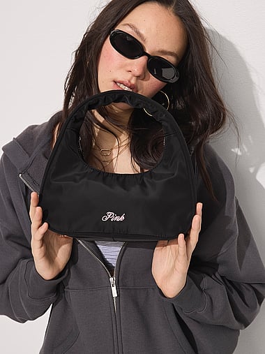 PINK - Nylon Mini Hobo Bag, image 1