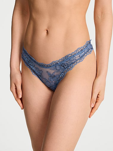 Very Sexy - Denim Rose Lace High-Leg Thong Panty in Lace, image 1