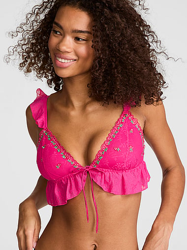 PINK - PINK Wink™ Unlined Triangle Bralette, image 1